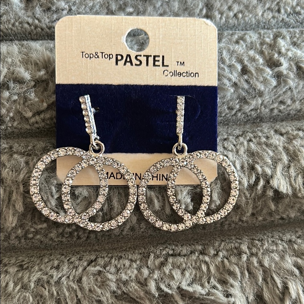 Silver Triple Circle Earrings